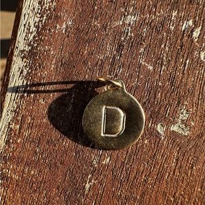 14k Yellow Gold “D” round shape charm